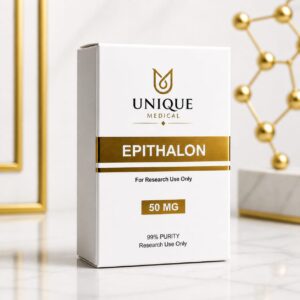 Epithalon is a synthetic peptide modeled after a natural compound produced by the pineal gland, associated with cellular aging regulation. It has been studied for its potential to support cell renewal, promote hormonal balance, and improve sleep quality and circadian rhythm. Research also suggests it may help protect DNA and support immune function, making it of interest for those focused on longevity and overall wellness. *This product is intended for research purposes only and is not approved for medical use without professional guidance.*